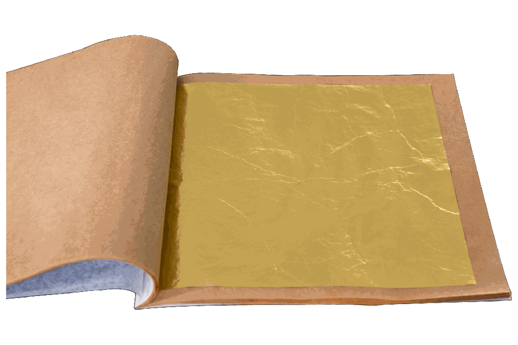 [23000840A] FEUILLE OR POUR EMAILLAGE 24 CTS 100x100 mm , env 0,6 gr par feuille